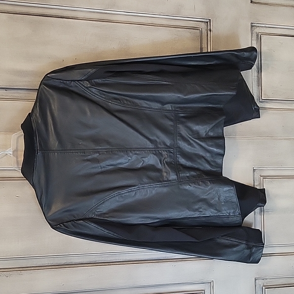 Donna Karan Leather mixed media Jacket, size M - Picture 5 of 5